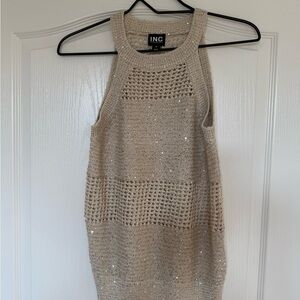 INC International Concepts Women's Sparkling Beige Mini Dress